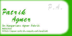 patrik agner business card